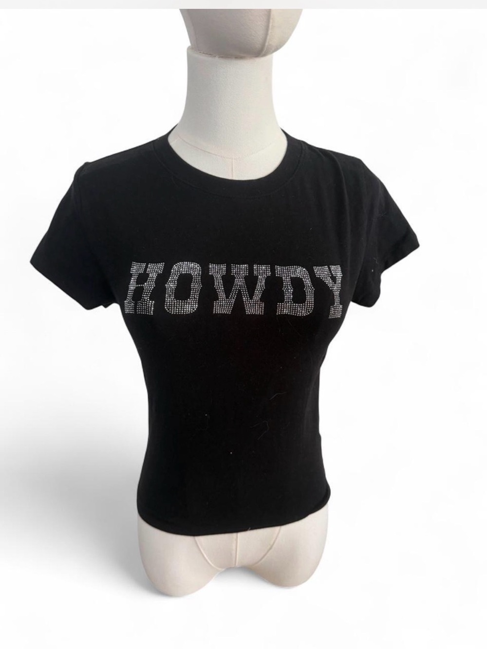 Howdy Rhinestone Graphic Tee - Black